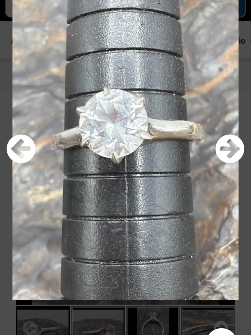 14kt white gold 1ct white Sapphire vintage piece